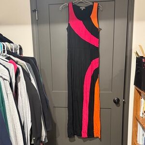Roz & Ali Black, Pink, and Orange Maxi Dress